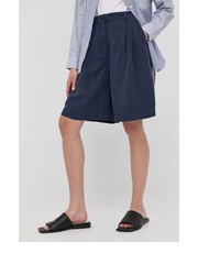 Spodnie MAX&Co. szorty damskie kolor granatowy gładkie high waist - Answear.com Max&Co.