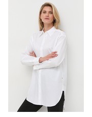 Koszula koszula bawełniana damska kolor biały relaxed z kołnierzykiem klasycznym - Answear.com Boss