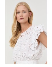 Bluzka bluzka bawełniana damska kolor biały gładka - Answear.com Boss