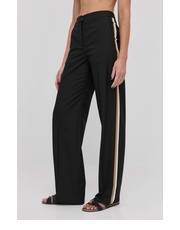 Spodnie spodnie damskie kolor czarny proste high waist - Answear.com Boss