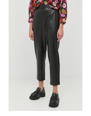 Spodnie spodnie damskie kolor czarny proste high waist - Answear.com Boss