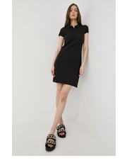 Sukienka sukienka bawełniana kolor czarny mini prosta - Answear.com Boss