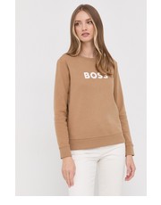 Bluza bluza bawełniana damska kolor beżowy z nadrukiem - Answear.com Boss