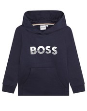 Bluza bluza dziecięca kolor granatowy z kapturem z nadrukiem - Answear.com Boss