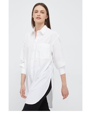 Koszula koszula bawełniana damska kolor biały relaxed z kołnierzykiem klasycznym - Answear.com Gap