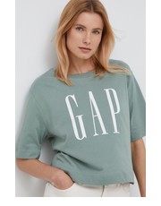 Bluzka t-shirt bawełniany kolor zielony - Answear.com Gap