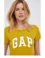 Bluzka t-shirt bawełniany kolor żółty - Answear.com Gap