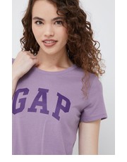 Bluzka t-shirt bawełniany kolor fioletowy - Answear.com Gap