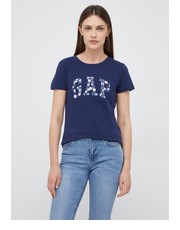 Bluzka t-shirt bawełniany kolor granatowy - Answear.com Gap