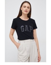 Bluzka t-shirt bawełniany kolor czarny - Answear.com Gap
