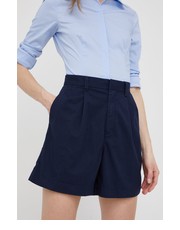 Spodnie szorty damskie kolor granatowy gładkie high waist - Answear.com Gap