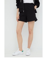 Spodnie szorty damskie kolor czarny gładkie high waist - Answear.com Gap