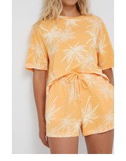 Spodnie szorty bawełniane damskie kolor pomarańczowy wzorzyste high waist - Answear.com Gap