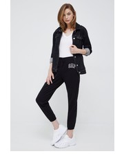 Spodnie spodnie dresowe damskie kolor czarny z aplikacją - Answear.com Gap