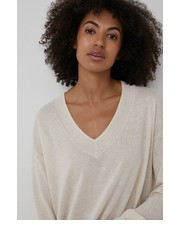 Sweter sweter lniany damski kolor beżowy lekki - Answear.com Gap