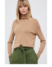 Sweter sweter wełniany damski kolor beżowy lekki z golfem - Answear.com Gap