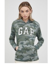 Bluza bluza damska kolor zielony z kapturem z aplikacją - Answear.com Gap
