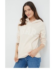 Bluza bluza damska kolor beżowy z kapturem z aplikacją - Answear.com Gap