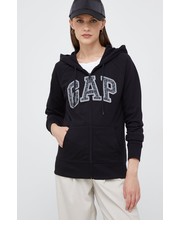 Bluza bluza damska kolor czarny z kapturem z aplikacją - Answear.com Gap