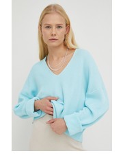 Sweter sweter bawełniany damski kolor turkusowy lekki - Answear.com Samsoe Samsoe
