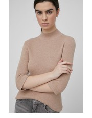 Sweter sweter z domieszką wełny damski kolor beżowy lekki z półgolfem - Answear.com Mos Mosh