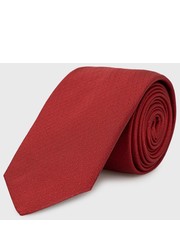 Krawat krawat jedwabny kolor czerwony - Answear.com Hugo