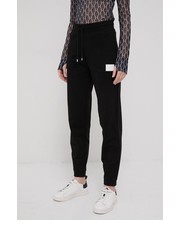 Spodnie spodnie bawełniane damskie kolor czarny melanżowe - Answear.com Hugo
