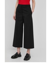 Spodnie spodnie wełniane damskie kolor czarny szerokie high waist - Answear.com Hugo