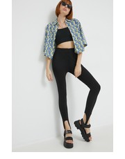 Spodnie spodnie damskie kolor czarny dopasowane high waist - Answear.com Hugo