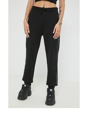 Spodnie spodnie dresowe bawełniane damskie kolor czarny gładkie - Answear.com Hugo