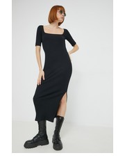 Sukienka sukienka kolor czarny midi dopasowana - Answear.com Hugo