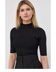 Sweter sweter damski kolor czarny lekki z półgolfem - Answear.com Hugo