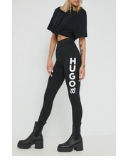 Legginsy legginsy damskie kolor czarny z nadrukiem - Answear.com Hugo
