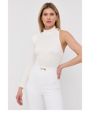 Bluzka longsleeve damski kolor biały z kołnierzykiem - Answear.com Elisabetta Franchi