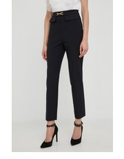 Spodnie spodnie damskie kolor czarny fason cygaretki high waist - Answear.com Elisabetta Franchi