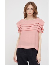 Bluzka bluzka damska kolor różowy gładka - Answear.com Sisley