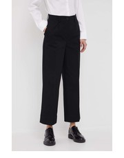 Spodnie spodnie damskie kolor czarny proste high waist - Answear.com Sisley