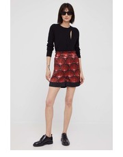 Spodnie szorty damskie kolor czerwony wzorzyste high waist - Answear.com Sisley