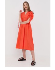 Sukienka sukienka bawełniana kolor pomarańczowy midi rozkloszowana - Answear.com Beatrice B