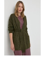 Sweter kardigan wełniany damski kolor zielony lekki - Answear.com Max Mara Leisure