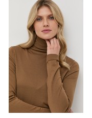 Sweter sweter wełniany damski kolor brązowy lekki z golfem - Answear.com Max Mara Leisure