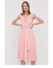 Sukienka sukienka kolor różowy midi rozkloszowana - Answear.com Nissa