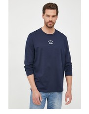 T-shirt - koszulka męska longsleeve bawełniany kolor granatowy z nadrukiem - Answear.com Paul&Shark