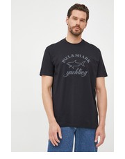 T-shirt - koszulka męska t-shirt bawełniany kolor czarny z nadrukiem - Answear.com Paul&Shark