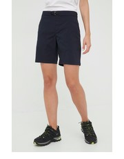 Spodnie szorty outdoorowe Wadi damskie kolor granatowy gładkie medium waist - Answear.com Houdini