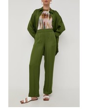 Spodnie spodnie damskie kolor zielony proste high waist - Answear.com Birgitte Herskind