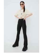 Spodnie spodnie damskie kolor czarny proste high waist - Answear.com Sixth June