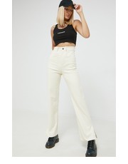 Jeansy jeansy damskie kolor beżowy high waist - Answear.com Sixth June