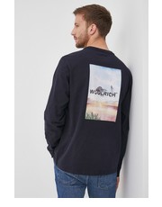 Bluza męska bluza bawełniana męska kolor granatowy gładka - Answear.com Woolrich
