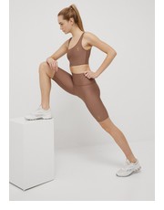 Spodnie szorty treningowe Scoreline damskie kolor brązowy gładkie high waist - Answear.com P.E Nation